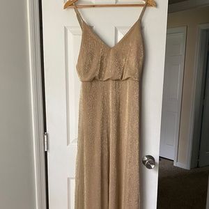 Lulu’s Champagne Shimmer Bridesmaid Dress